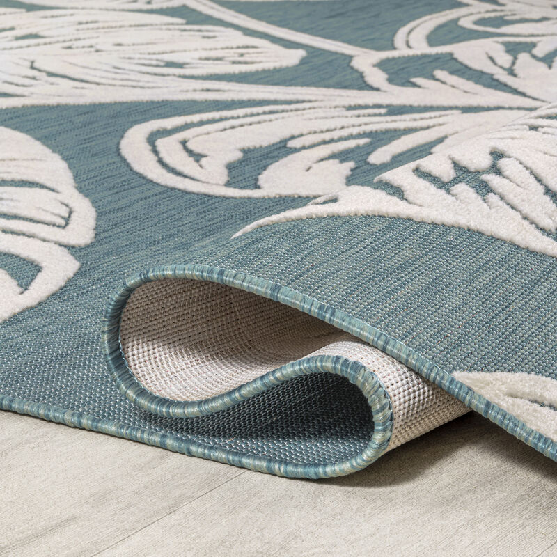 Tobago High-Low Two Tone Monstera Leaf Area Rug