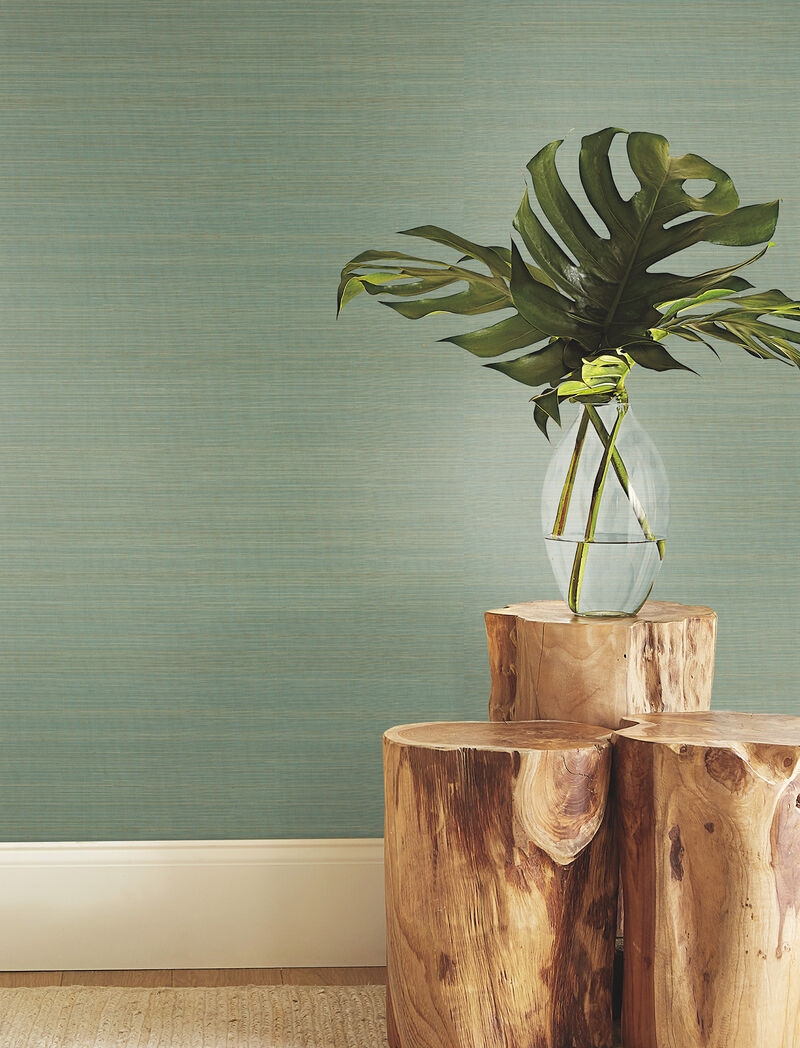 Tailored Abaca Seafoam Wallpaper (Set of 2) image number 1