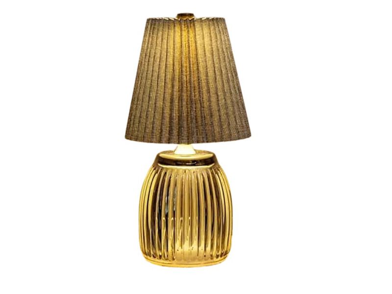Cordless Battery Operated Battery Powered Glass Table Lamp For Bathroom Gray image number 0