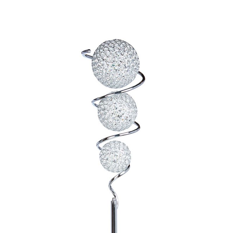 Vertical Sphere Floor Lamp Chrome Metal LED Light