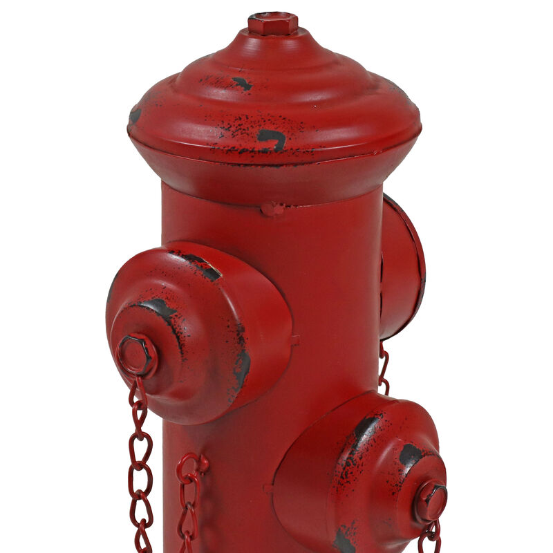 Sunnydaze Fire Hydrant Metal Outdoor Statue - 14 in