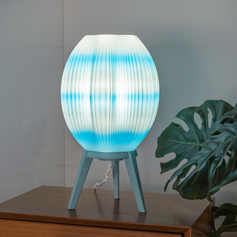 Wavy Modern Contemporary Plant-Based PLA 3D Printed Dimmable LED Table Lamp