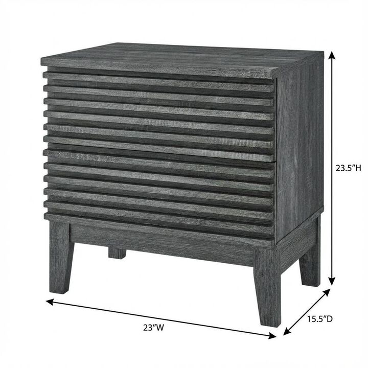 Two-Drawer Nightstand in Brown Modern Finish with Stylish Design