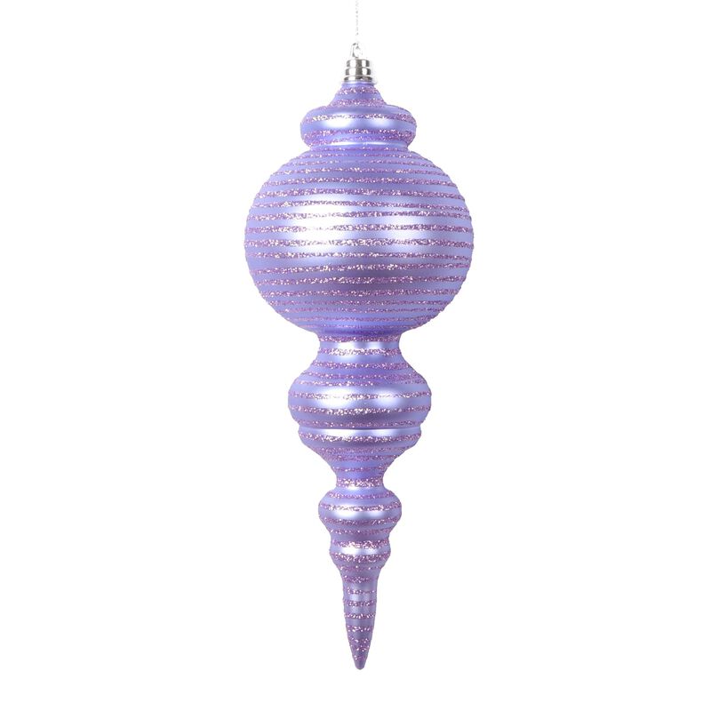 Vickerman 10" Matte Lavender Finial Ornament, 2 per Bag. image number 0