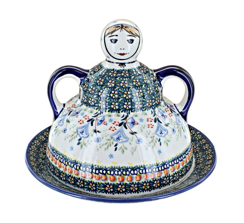 Blue Rose Polish Pottery Periwinkle Cheese Lady