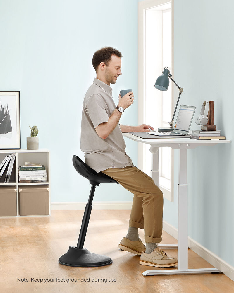 Ergonomic Standing Stool with Adjustable Height (24.8"-34.6") - Swivel Chair with Anti-Slip Pad