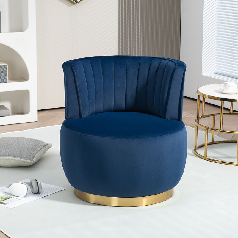 TATEUS 360 Degree Swivel Cuddle Barrel Accent Sofa Chairs, Round Armchairs with Wide Upholstered, Fluffy Velvet Fabric Chair for Living Room, Bedroom, Office, Waiting Rooms image number 1
