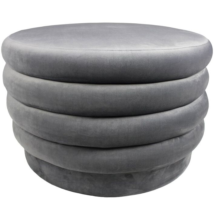 Alex Hamilton Thor Large Round Ottoman in Storm