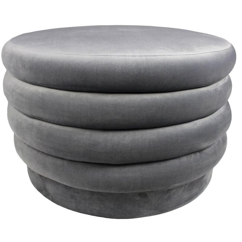 Alex Hamilton Thor Large Round Ottoman in Storm