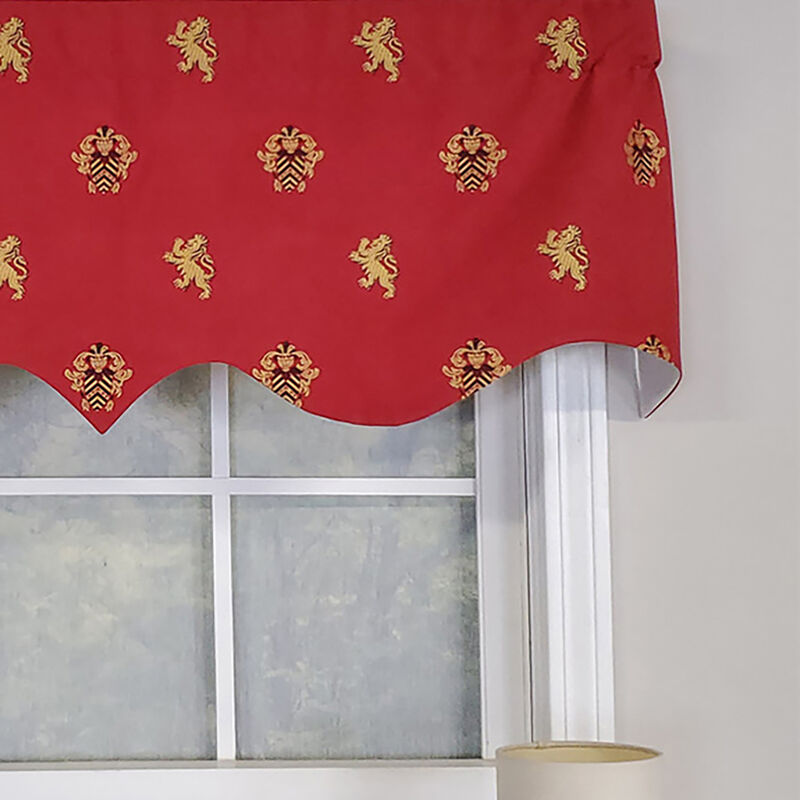 RLF Home Modern Design Classic Medieval Regal Valance  50" x 17" Vermillion Red