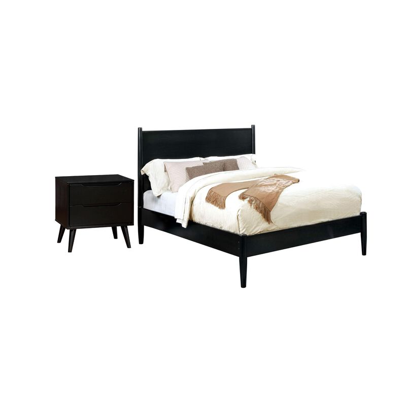 2pc Bedroom Set, Oak Wood, Nightstand image number 0