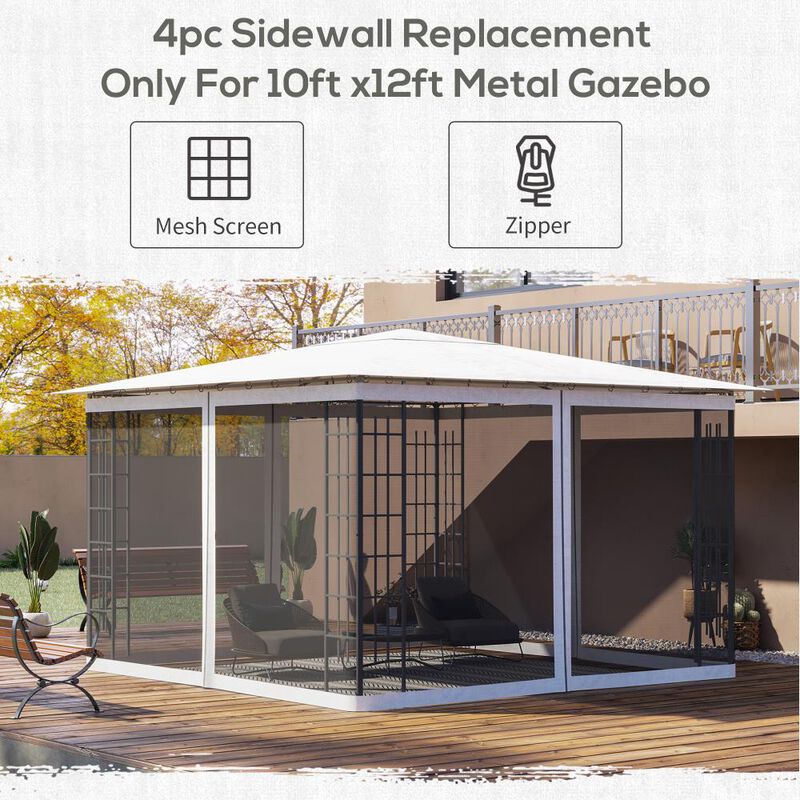 Hivvago 10x12 Canopy Tent Mesh Sidewall with Zipper image number 3