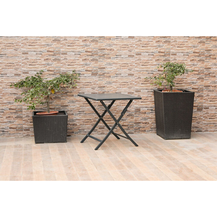 Sleek Square End Table in Polished Stainless Steel &ndash; Compact Design