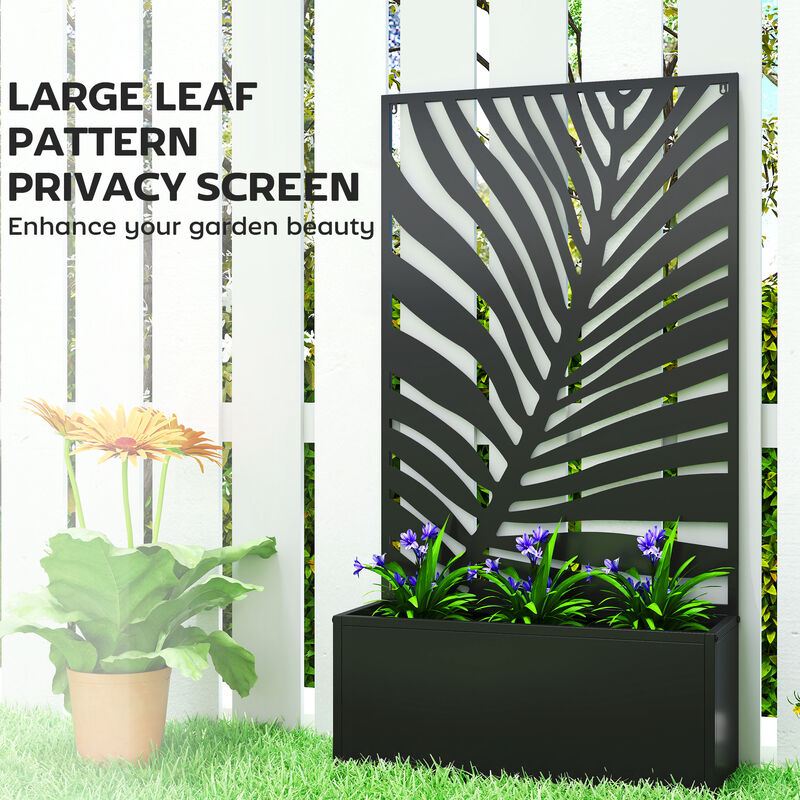 Hivvago Garden Planter with Metal Trellis, Wall-Mount or Freestanding image number 5