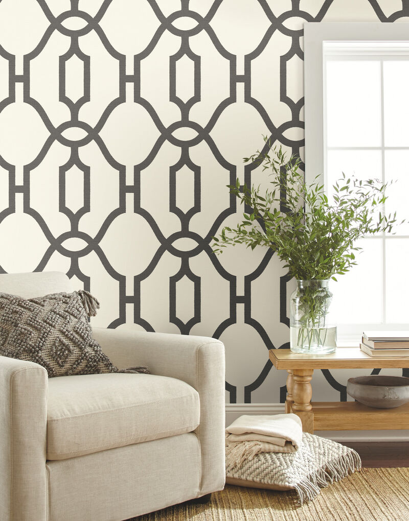 Repurpose Woven Trellis Charcoal Wallpaper image number 1