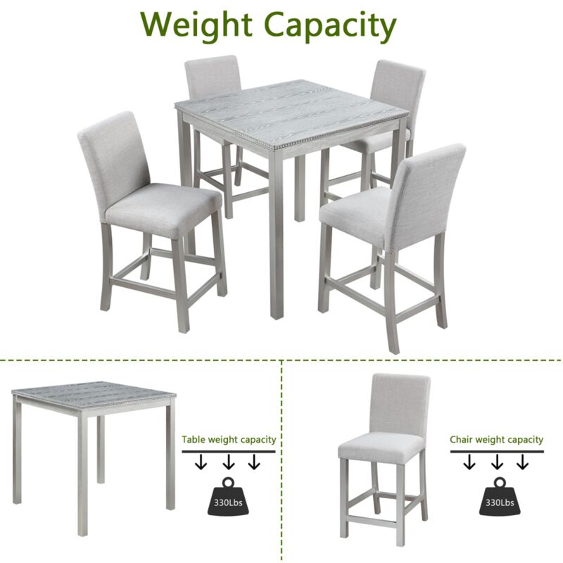 Zograk 5‑Piece Counter Height Dining Table Set image number 6