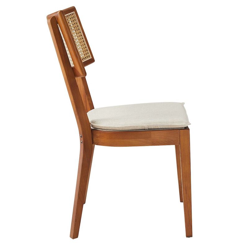 Caledonia Fabric Upholstered Wood Dining Chair Set of 2 image number 4