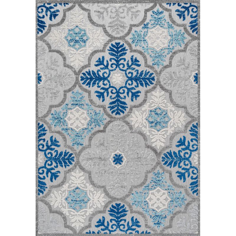 Cassis Ornate Ogee Trellis High-Low Indoor/Outdoor Area Rug