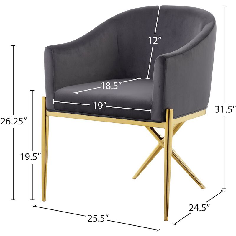 Meridian Furniture Xavier Grey Velvet Dining Chair
