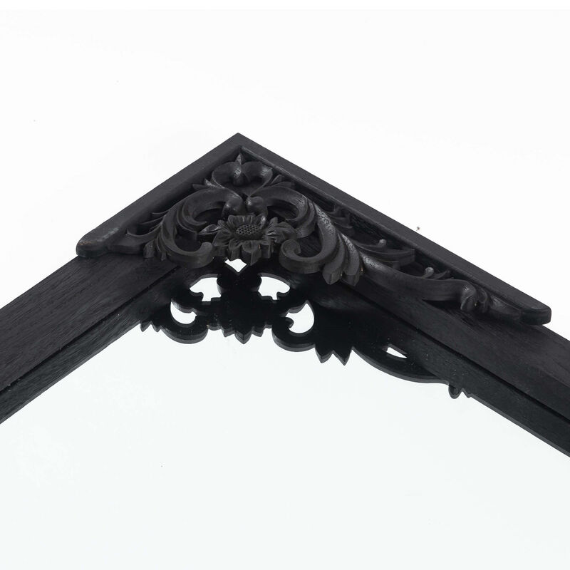 HomeRoots 69" Black Solid Wood Framed Full Length Mirror image number 3
