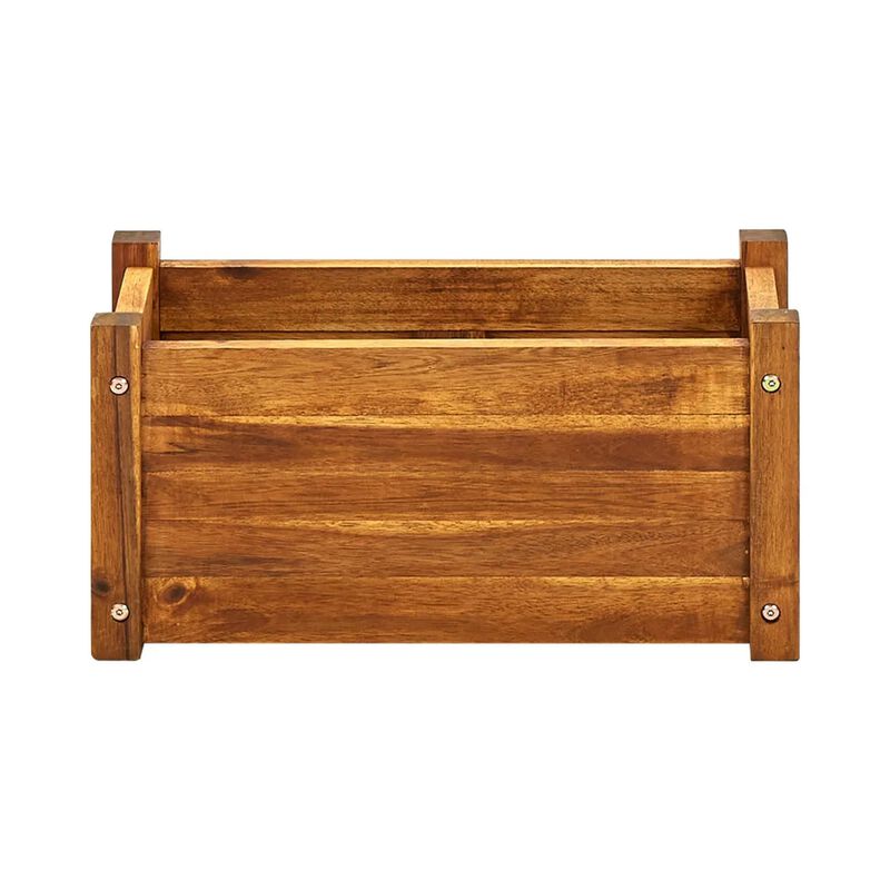 Ryla Garden Raised Flower Bed, 10x20 Panel Brown Acacia Wood, Slatted image number 0