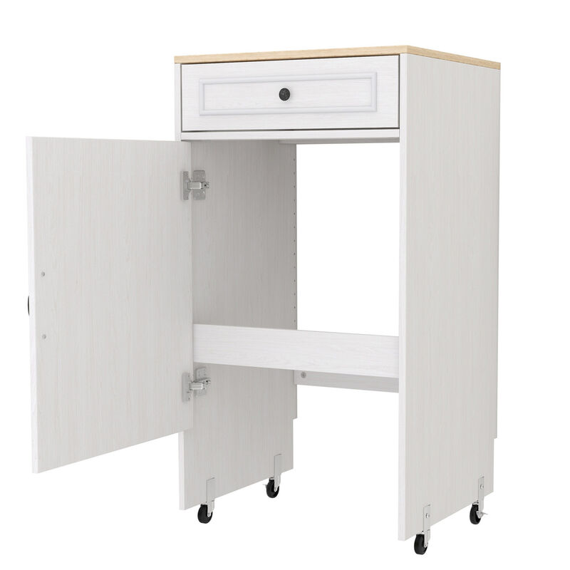 Antique White 39.37 in. H Accent Cabinet with 1 Drawer