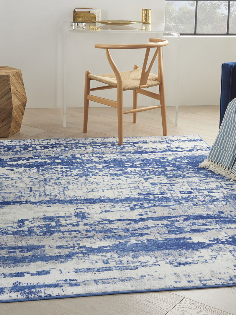 Whimsicle WHS06 Ivory/Navy 6' x 9' Rug