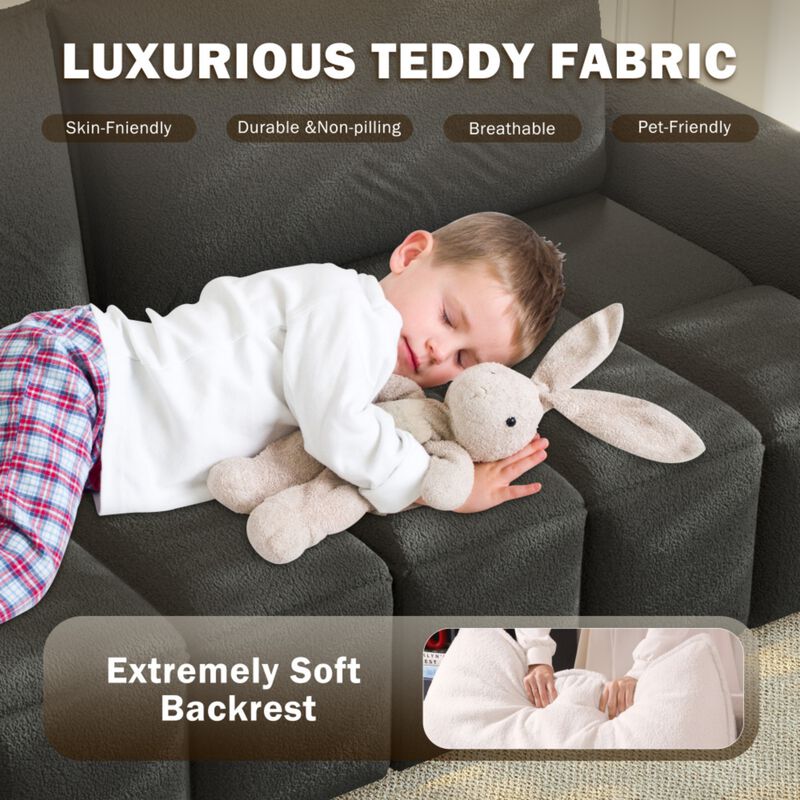 Rerjeb Teddy 3-in-1 Convertible Sleeper Sofa Bed image number 7