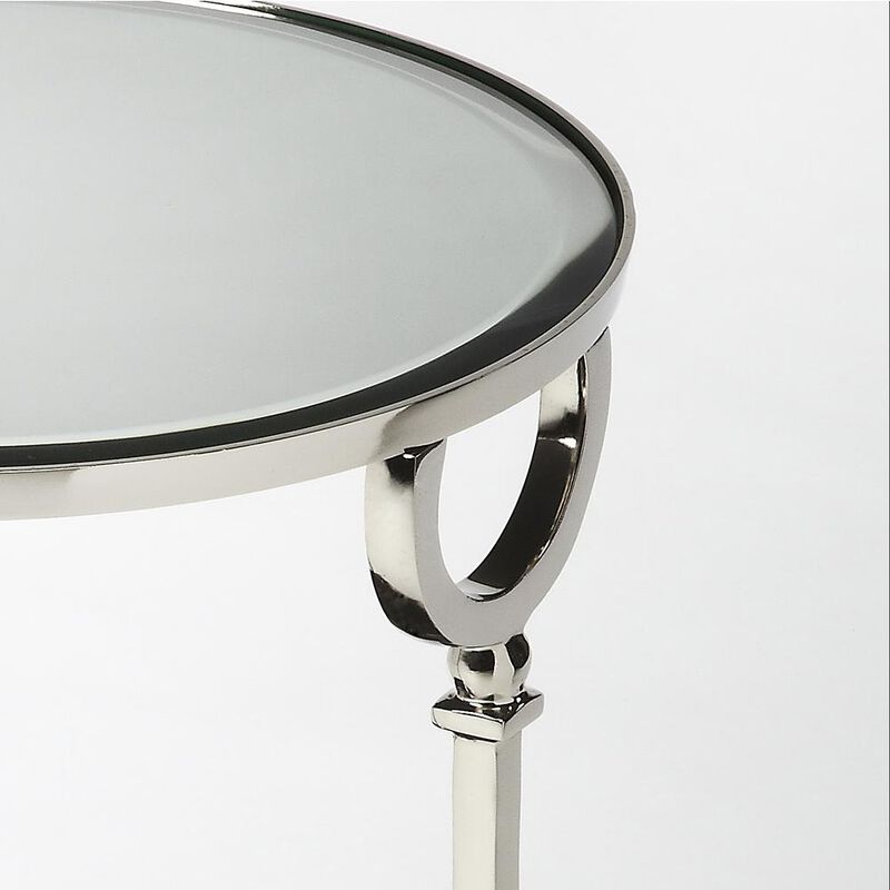 Butler Specialty Jolene Metal & Mirrored Side Table, Silver image number 2