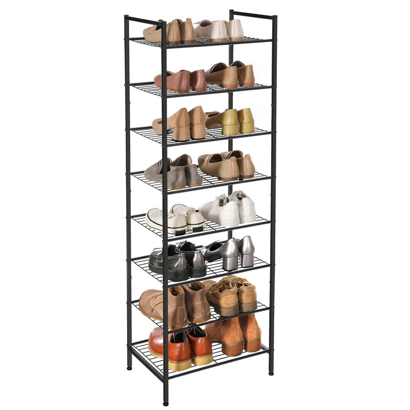 8-Tier Tall Shoe Storage Organizer for Vertical Space Efficiency and Easy Access