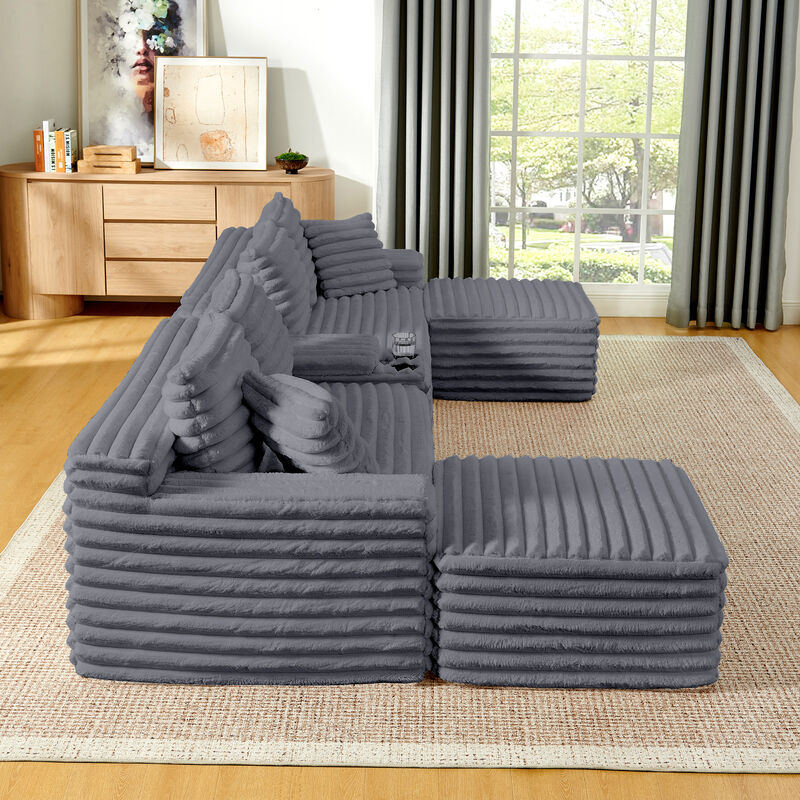 Snupdu 127" Cloud Couch Sectional image number 2