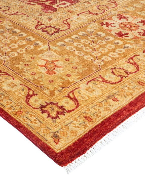 Eclectic, One-of-a-Kind Hand-Knotted Area Rug  - Orange, 8' 10" x 12' 0"
