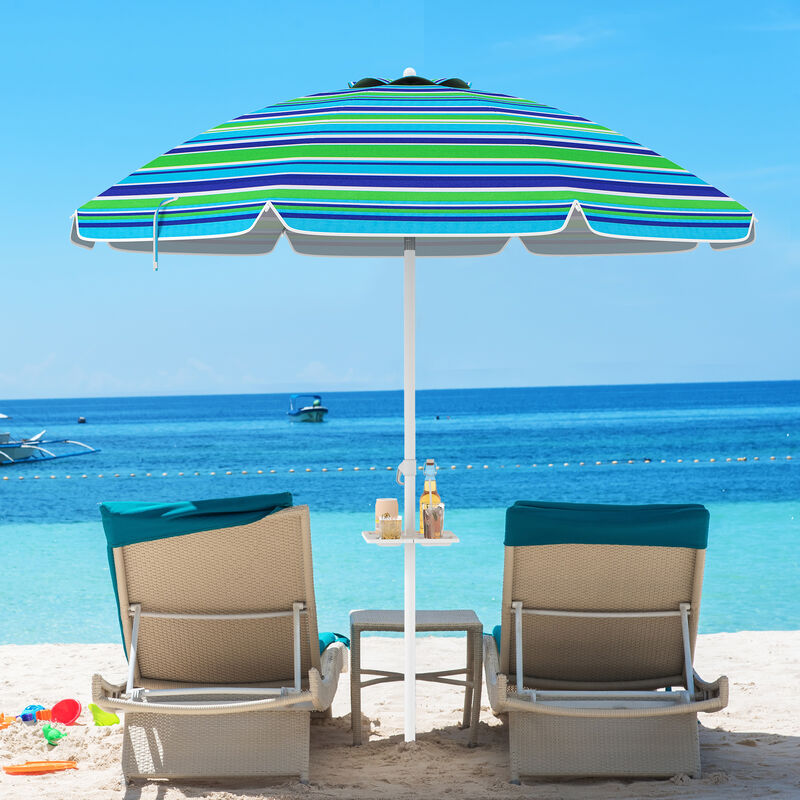 Portable Beach Umbrella with Sand Anchor & Tilt Adjustment &ndash; UV Sun Protection