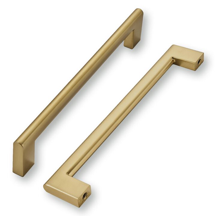 khtumeware 6 Inch Hole Center 6 Pack,Champagne Bronze Cabinet Pulls Heavy Duty Solid Satin Brass Kitchen Drawer Handle Antique C