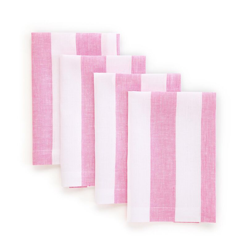 Linen Dinner Napkins - Cabana Stripe image number 0