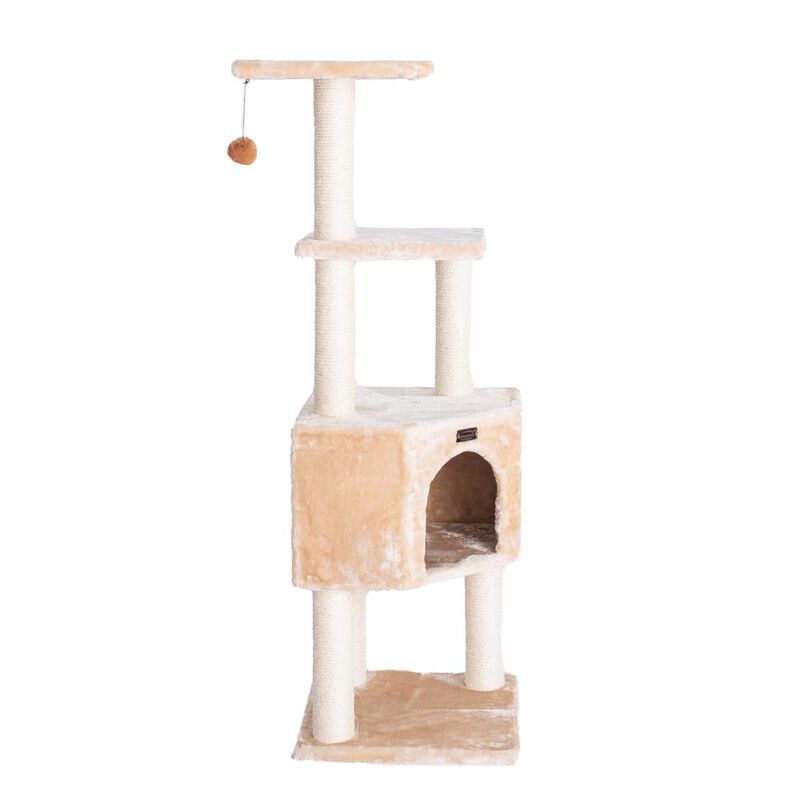 Armarkat 3 Levels Real Wood Cat Tower For Kittens Play 48 Height Beige