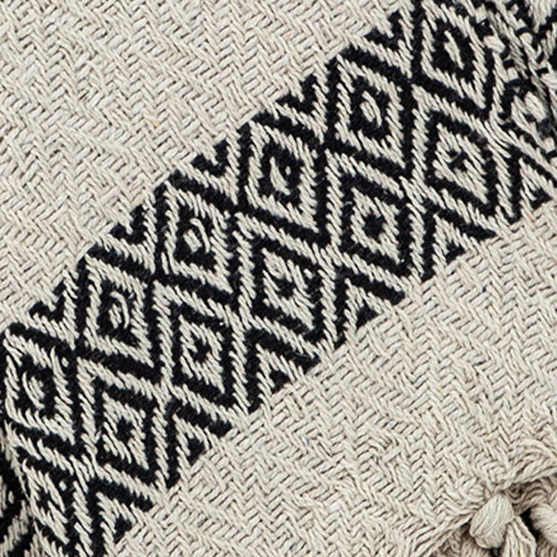 HomeRoots Black and Beige Diamond Weave Soft Cotton Handloom Throw image number 4