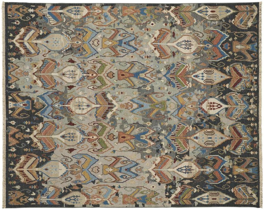 Wool Ikat Hand Knotted Area Rug