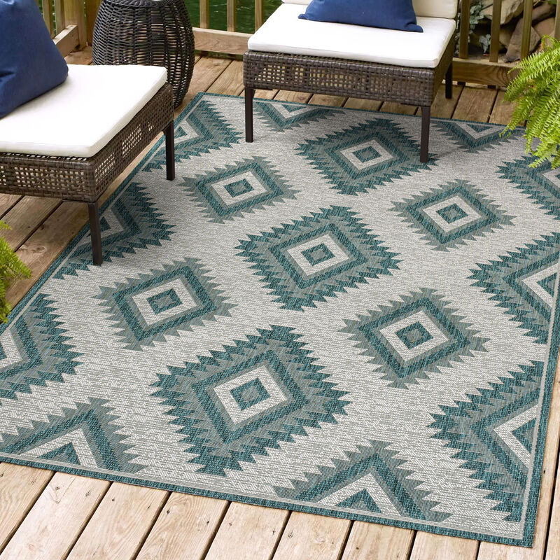 Lior Geometric Moroccan Diamond Indoor/Outdoor Area Rug
