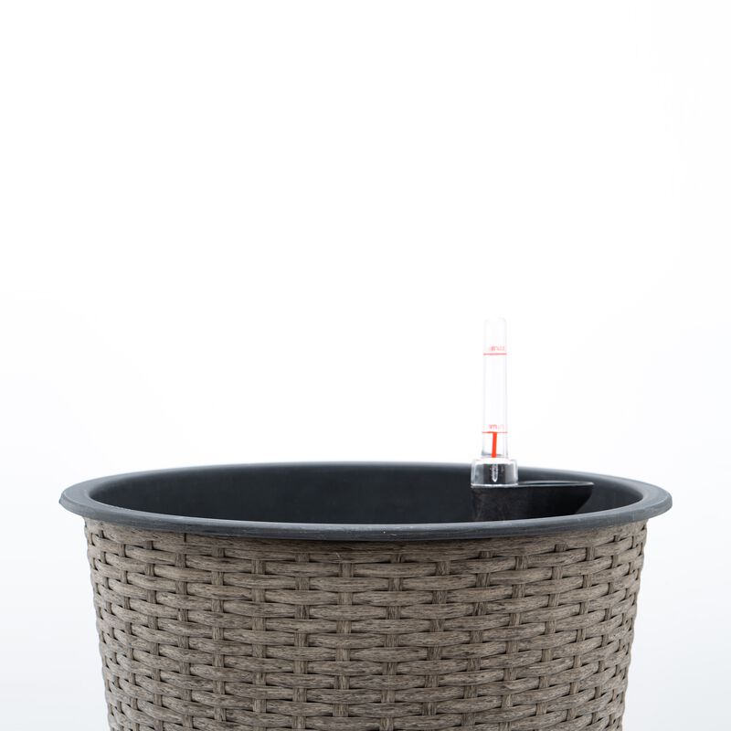 13 in.Gray Wicker Self-watering Planter image number 6