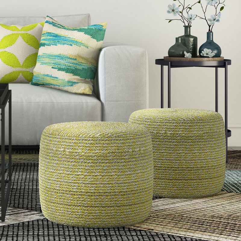 Bayley Round Braided Pouf