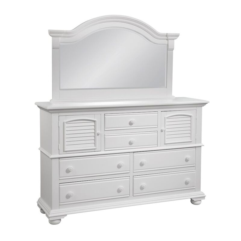 American Woodcrafters Cottage Traditions High Dresser - White Cottage