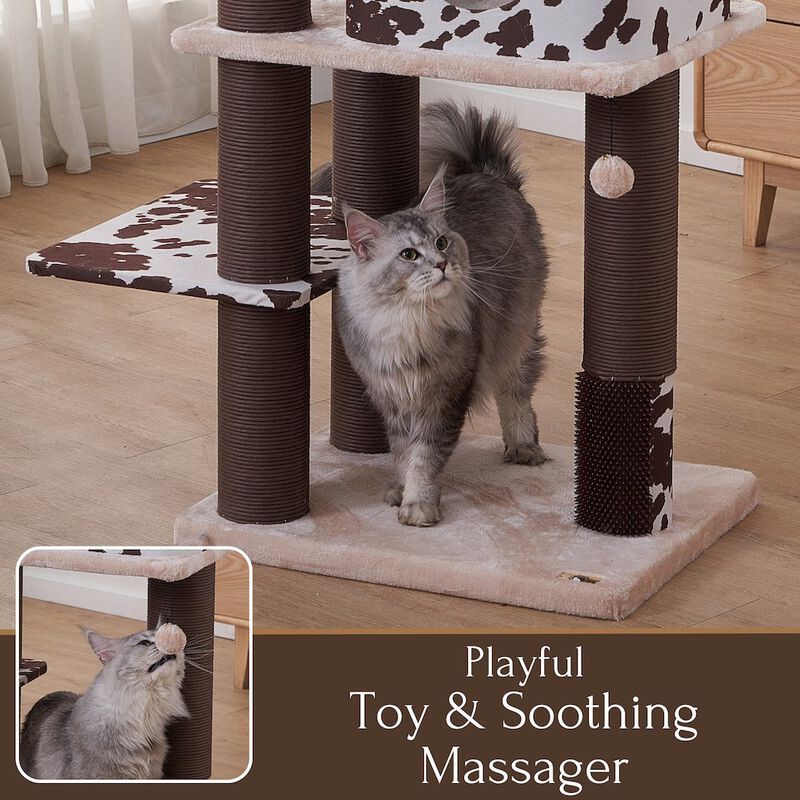 Petpals 50-in Cowboy Western Style Cat Tree, Brown