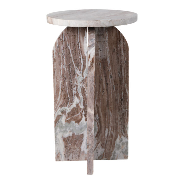 The Round Top Marble Accent Table