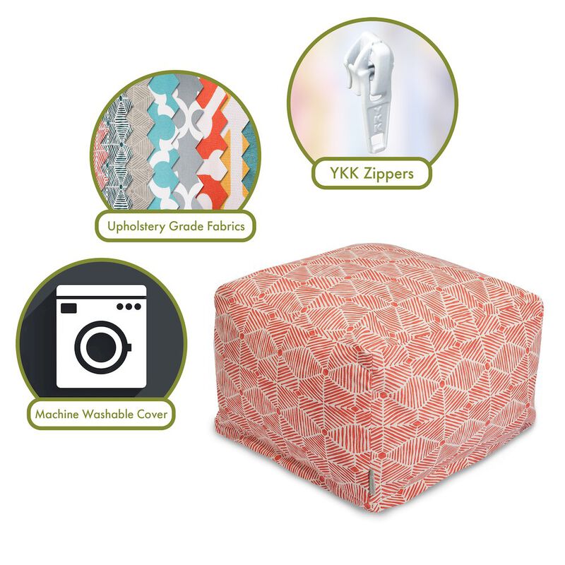 Majestic Home Goods Ottoman Pouf Charlie Salmon