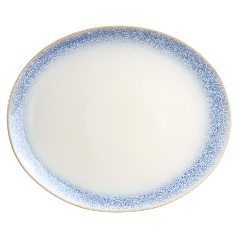 Martha Stewart Perry Street 13.6in Oval Stoneware Serving Platter in Blue