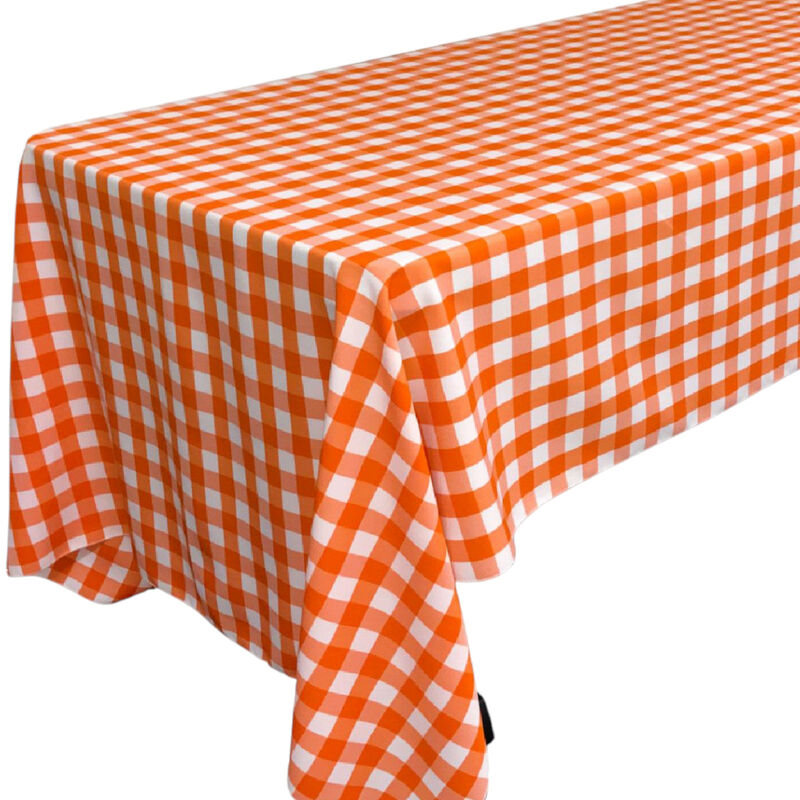 Checkered Polyester Rectangular Tablecloth 60x120 Inch for Large Dining Tables image number 2