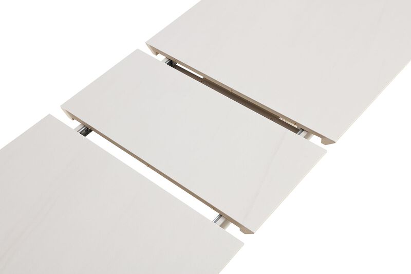 Cannon Stone Top Double Pedestal Extension Dining Table with Ivory Wood Base image number 7