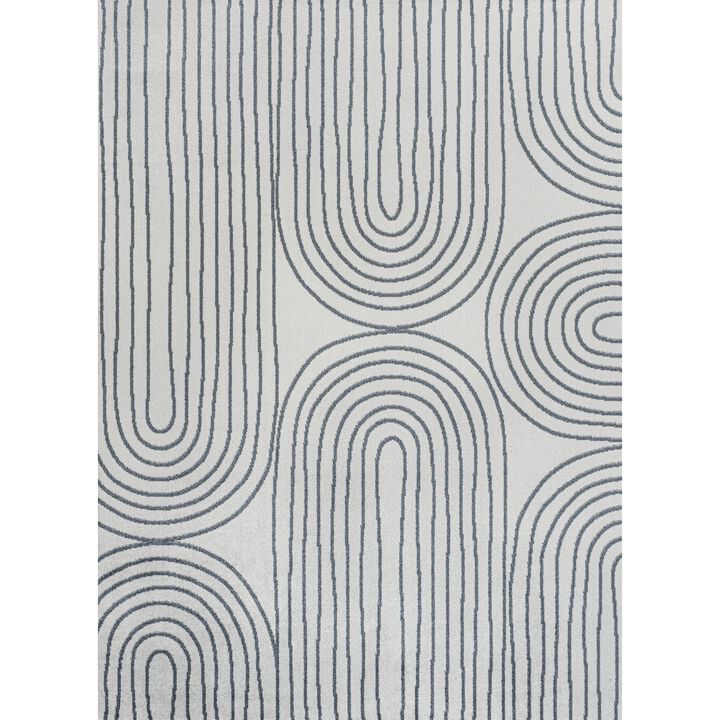 Doodle Contemporary Glam Geometric Machine-Washable Runner Rug