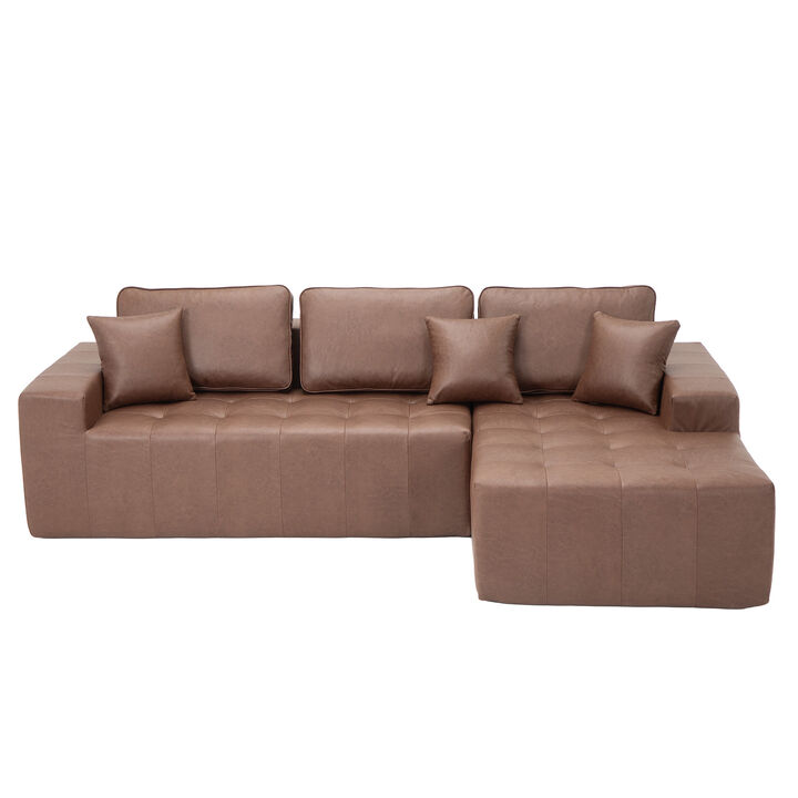 Kipur Faux Leather L-Shaped Sectional Couch